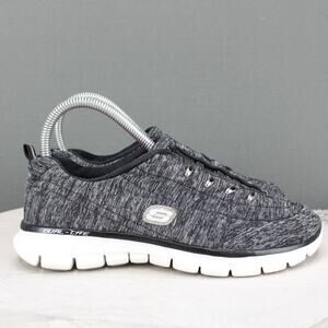 Skechers Slip On Sneakers Womens 6.5 Gray Mesh Comfort